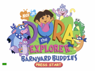 Dora the Explorer Barnyard Buddies title screen for Playstation